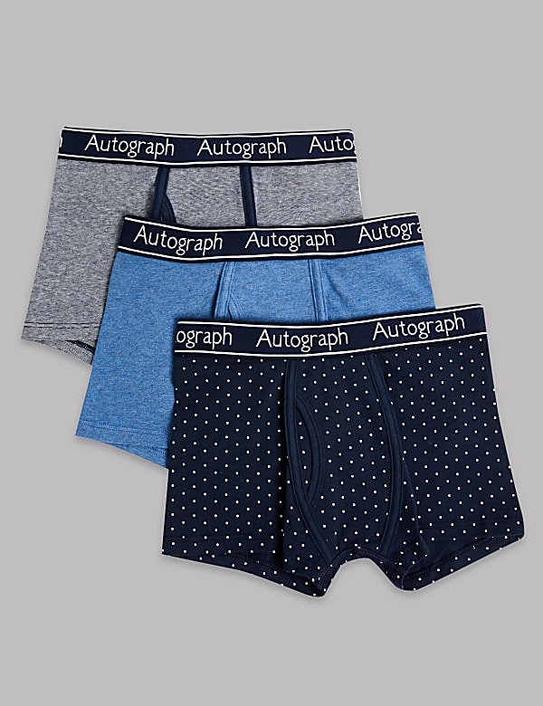 3 Pack Cotton with Lycra® Trunks (6-16 Years)