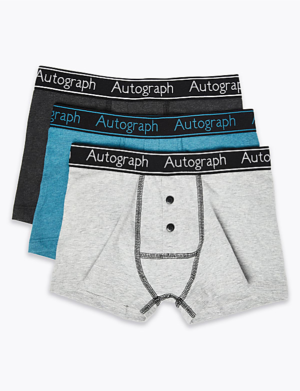 3 Pack Cotton With Lycra® Trunks (6-16 Years)