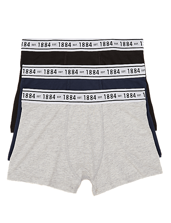 3pk Cotton With Stretch Plain Trunks