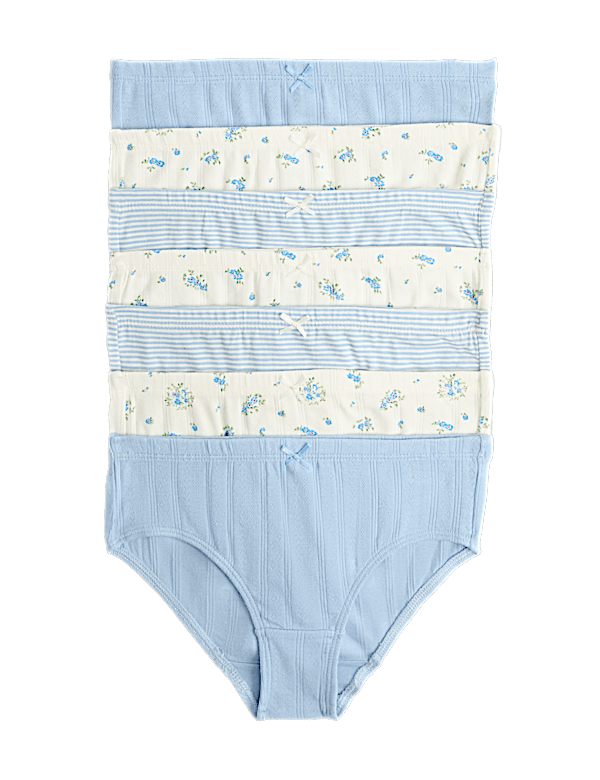 7 Pack Floral Striped Knickers (18 Mths - 16 Yrs)