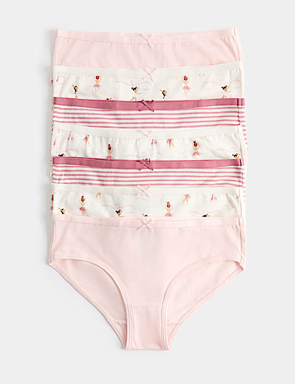 7 Pack Cotton With Stretch Ballerina Knickers (18 Mths - 10 Yrs)