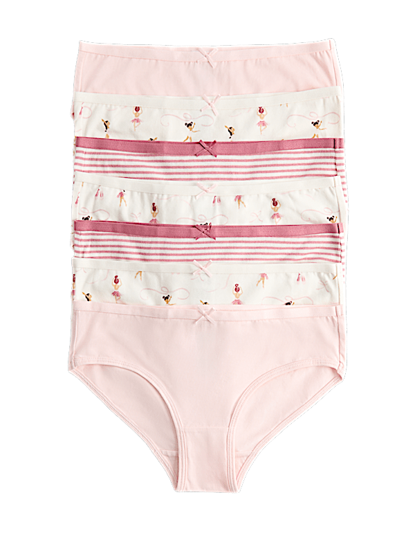 7 Pack Cotton With Stretch Ballerina Knickers (18 Mths - 10 Yrs)