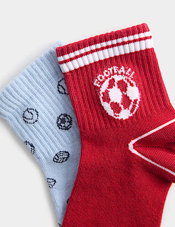 4 Pack Football Graphic Cotton Rich Socks (6 Small - 7 Large) - RS