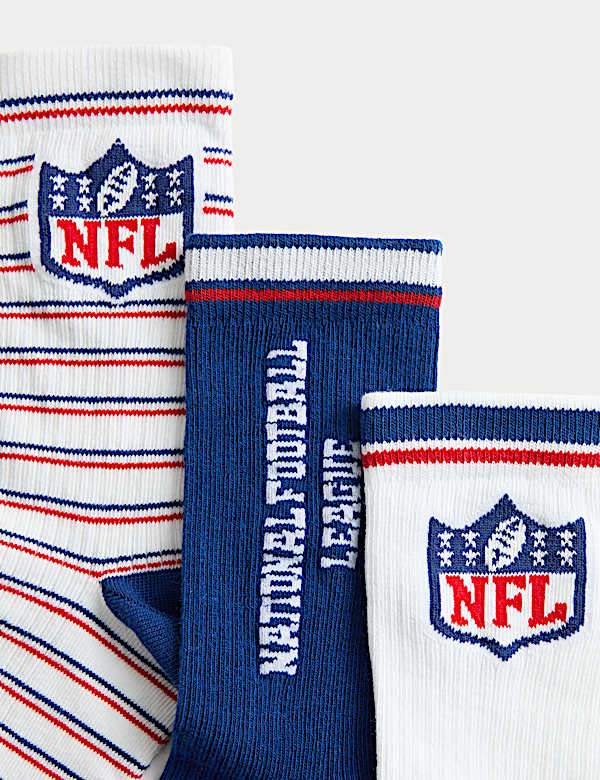Lot de 3 paires de chaussettes en coton motif NFL (du 23 au 40,5) - BE