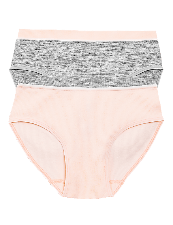 2pk Ribbed Knickers