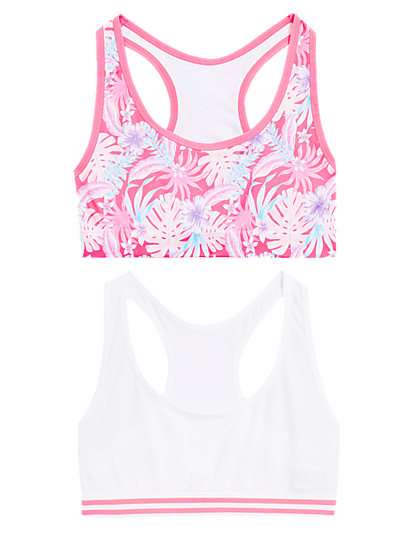 2pk Seamfree Tropical Print Crop Tops