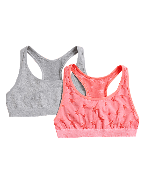 2pk Seamfree Star Crop Tops (6-16 Yrs)
