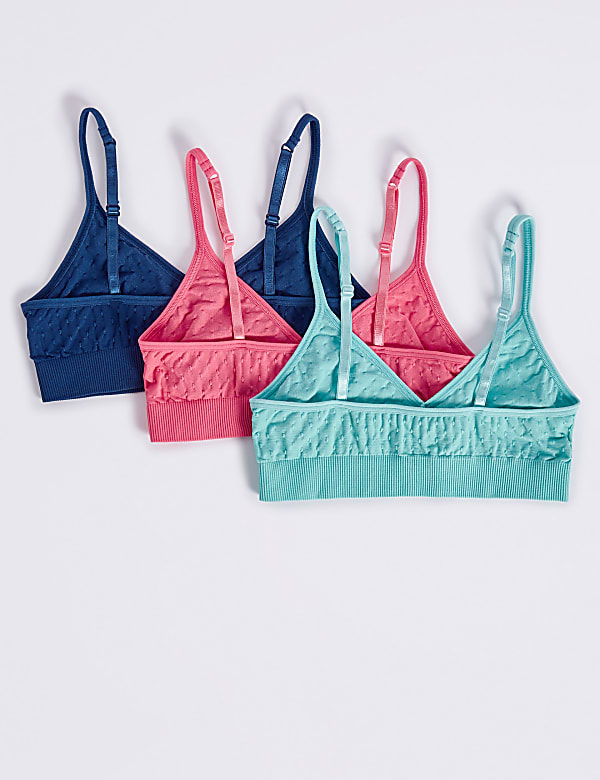 3 Pack Jacquard Spot Cropped Tops (6-16 Years)