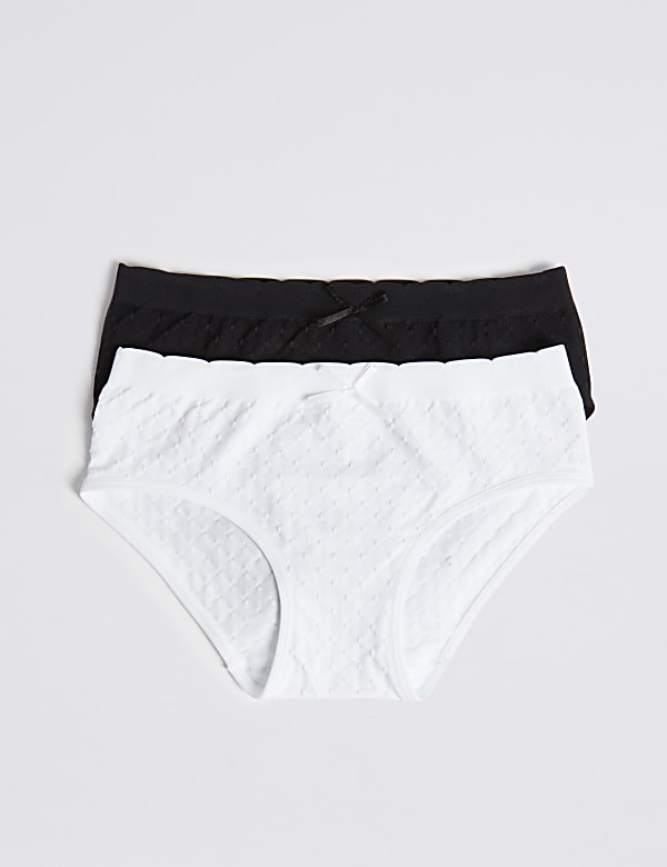 2 Pack Jacquard Spot Seamfree Bikini Knickers (6-16 Yrs)