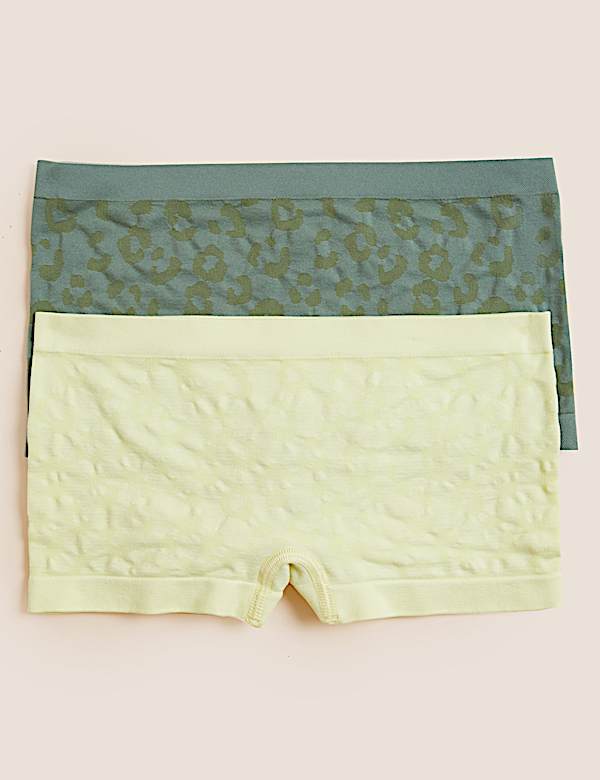 2pk Seamfree Leopard Shorts (9-16 Yrs)