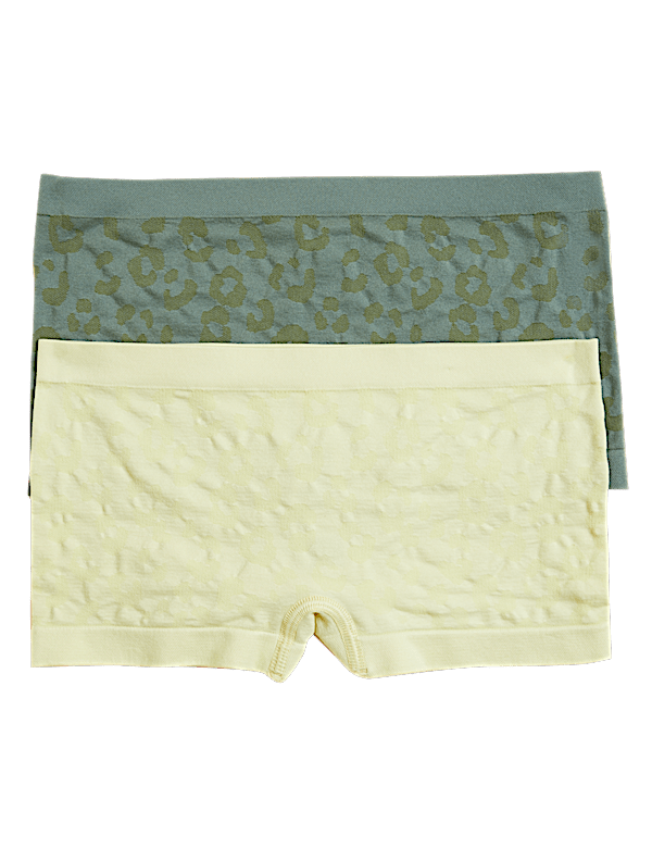 2pk Seamfree Leopard Shorts (9-16 Yrs)