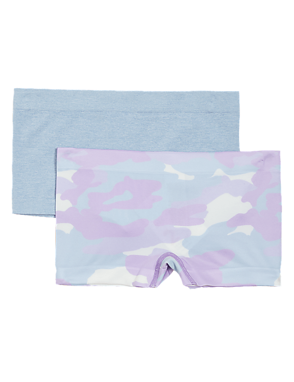 2pk Seamfree Camo Shorts (6-16 Yrs)