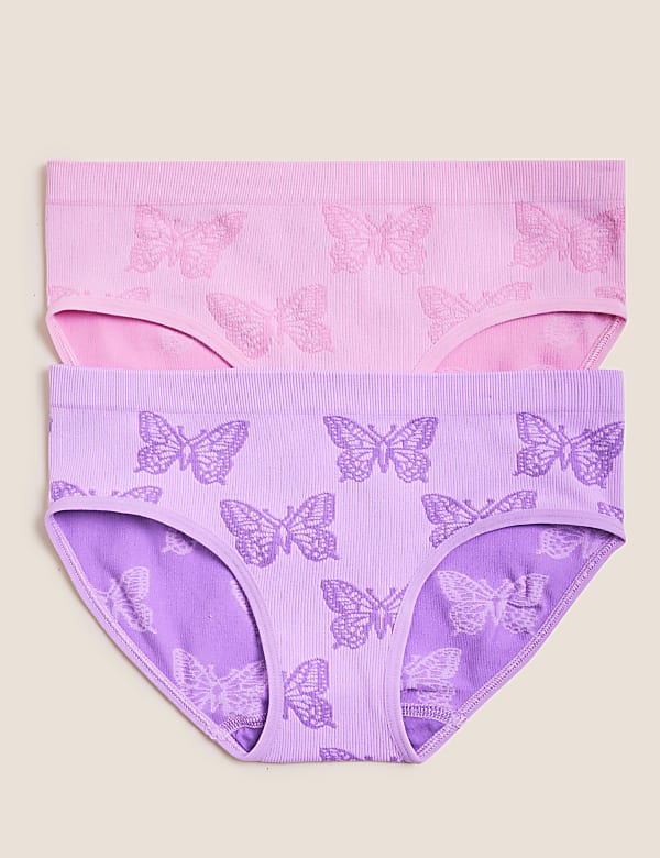 2pk Seamfree Butterfly Knickers (9-16 Yrs)