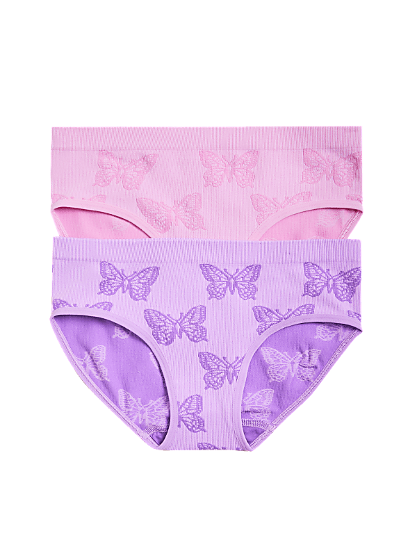 2pk Seamfree Butterfly Knickers (9-16 Yrs)