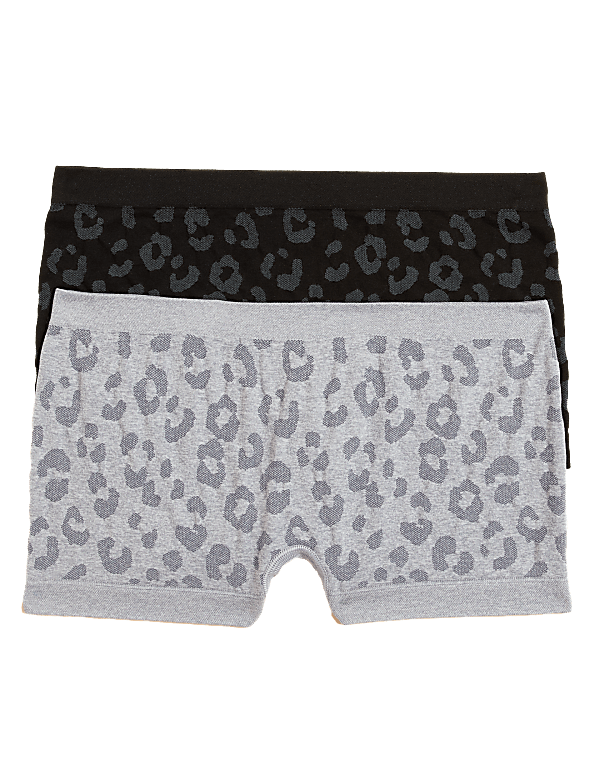 2pk Seamfree Leopard Shorts (9-16 Yrs)