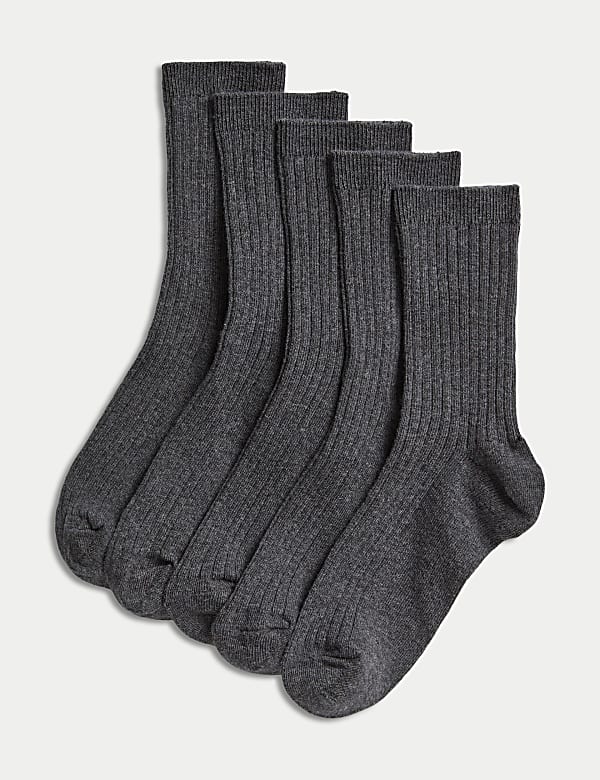 Lot de 5 paires de chaussettes c&ocirc;tel&eacute;es, id&eacute;ales pour l&rsquo;&eacute;cole - FR