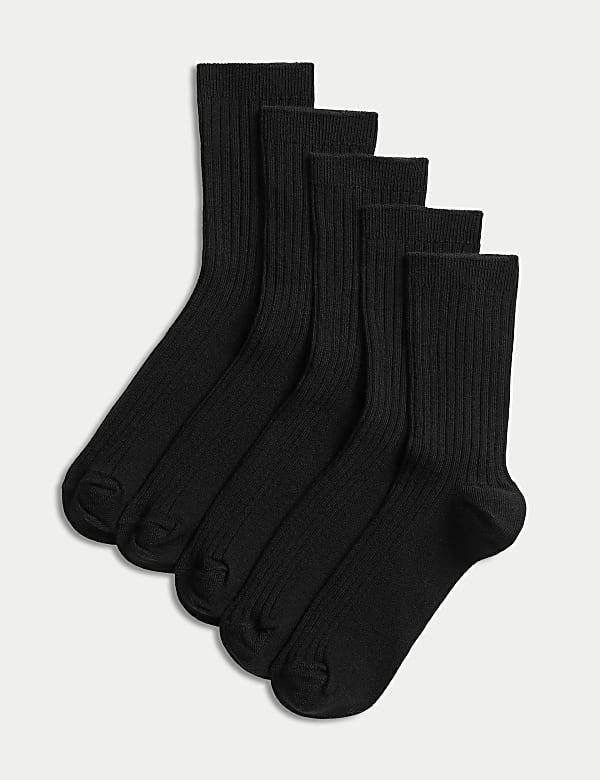 5pk of Ribbed School Socks - MV