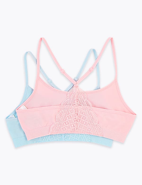 2 Pack Seamfree Lace Back Crop Tops