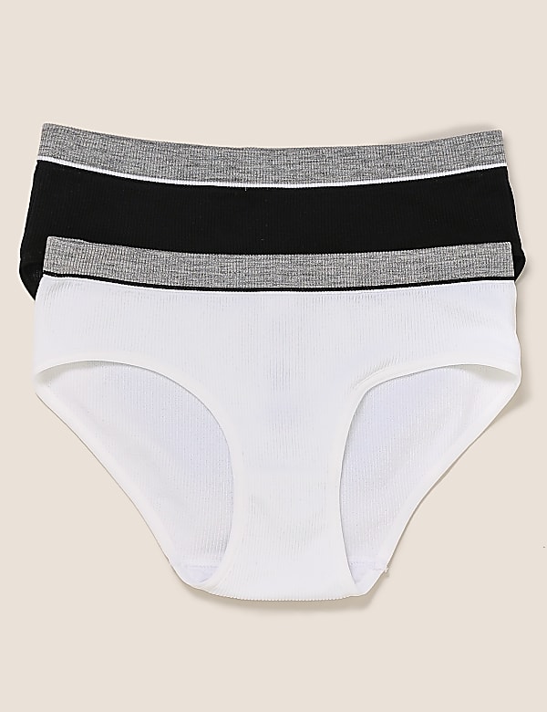 2pk Ribbed Knickers (6-16 Yrs)