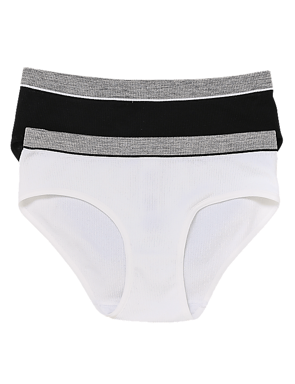 2pk Ribbed Knickers (6-16 Yrs)
