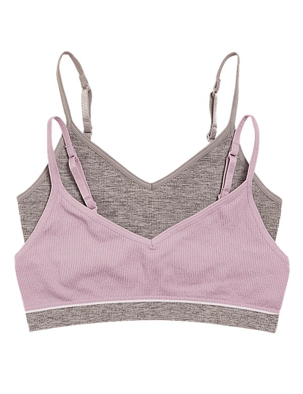 2pk Flexifit™ Ribbed Crop Tops (6-16 Yrs)