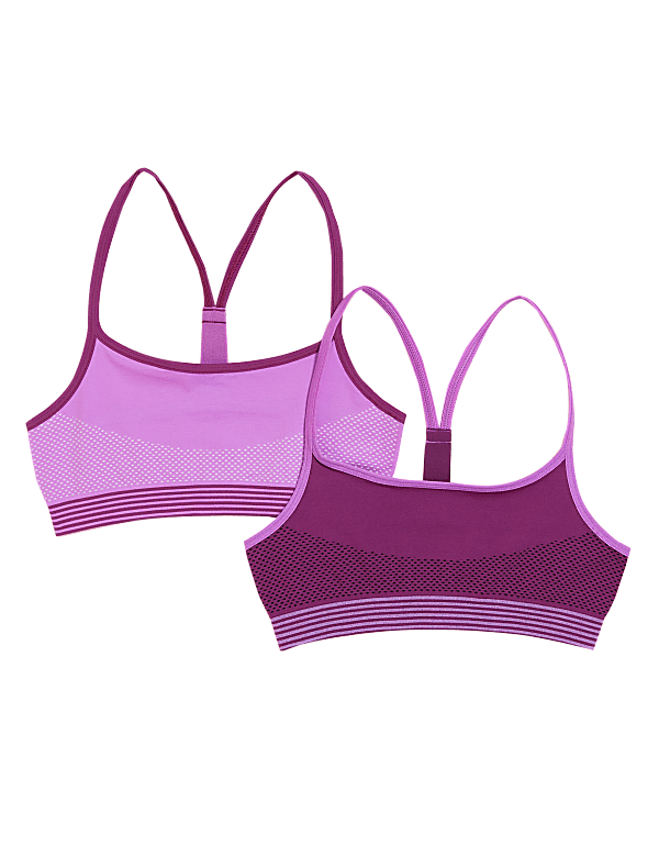 2pk Seamfree Strappy Crop Tops (6-16 Yrs)