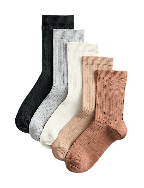 5 Pack Cotton Rich Socks (6 Small - 7 Large)