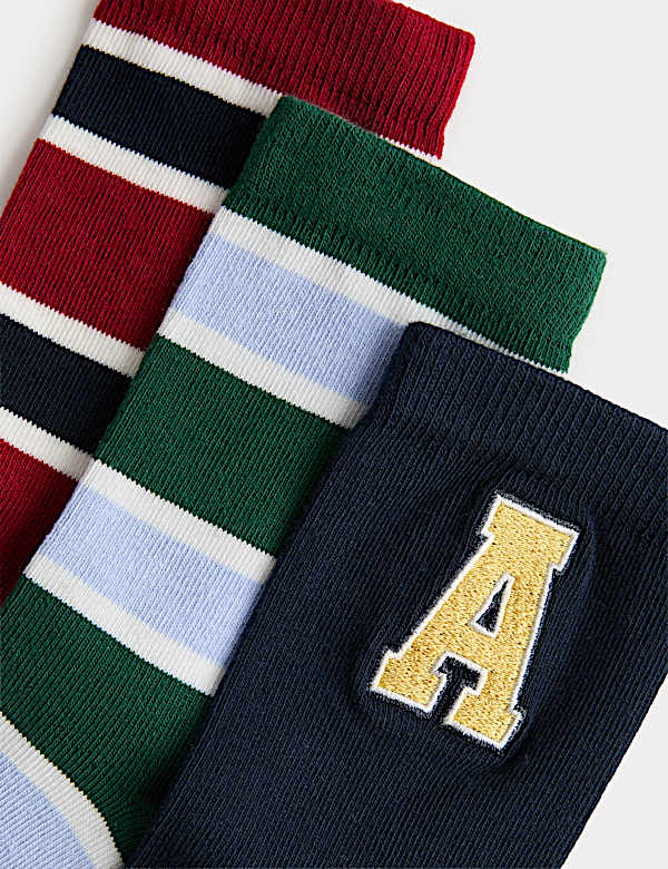 3 Pack Cotton Rich Ankle Socks (6 Small - 7 Large)