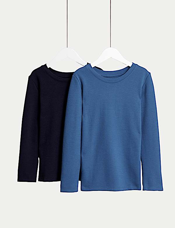 2pk Heatgen™ Thermal Waffle Tops (2-14 Yrs) - DE