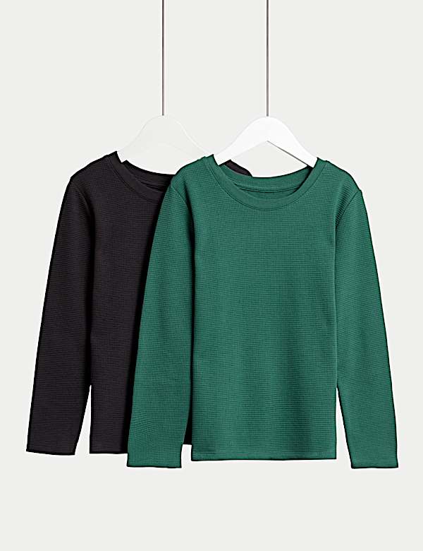 2pk Heatgen™ Thermal Waffle Tops (2-14 Yrs)