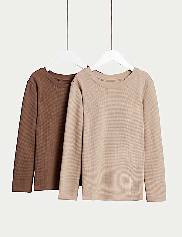 2pk Heatgen™ Thermal Waffle Tops (2-14 Yrs)