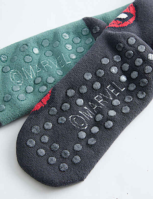 Lot de 2 paires de chaussettes d'intérieur en coton à motif Spider-Man™ - FR