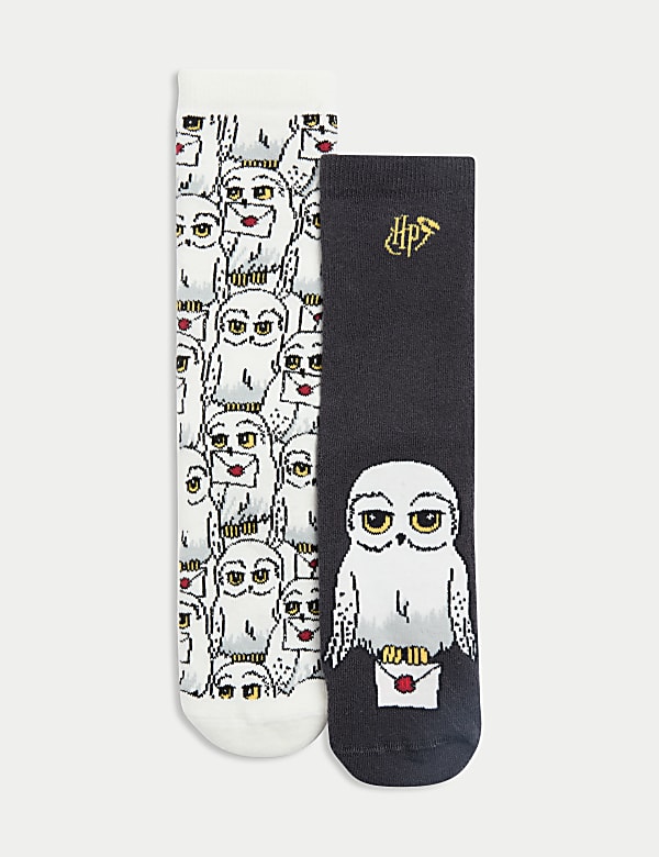 2er-Pack bequeme Socken mit hohem Baumwollanteil und Harry Potter™-Motiv (23–40,5) - AT