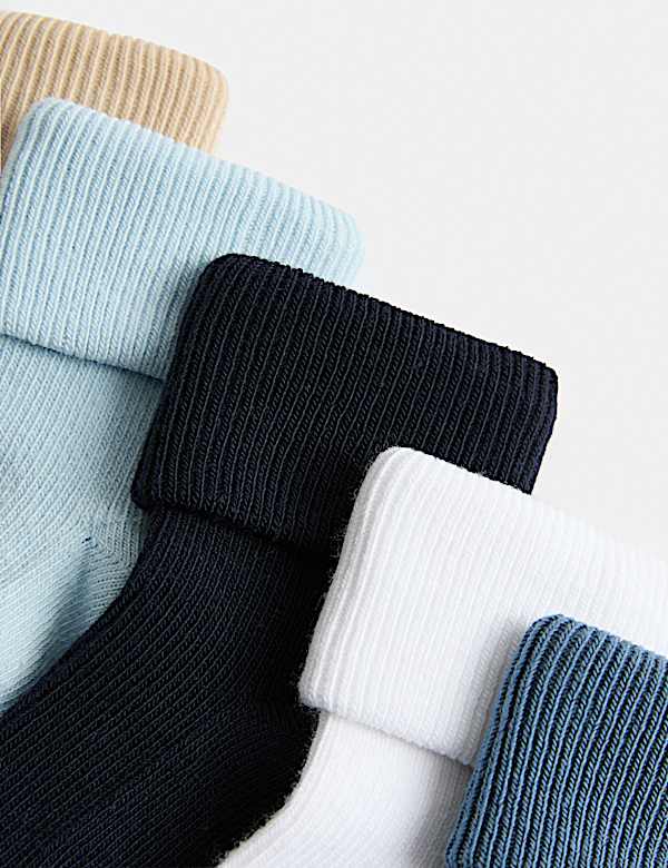 5pk Cotton Rich Ribbed Socks (0-2 Yrs) - JP