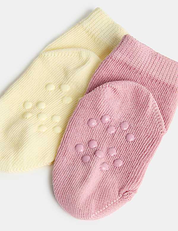 Pack de 5 pares de calcetines de algod&oacute;n antideslizantes (0-2 a&ntilde;os) - US