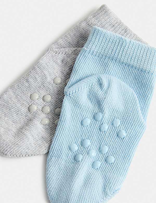 5 Pack Cotton Rich Gripper Baby Socks (0-24 Mths) - AT