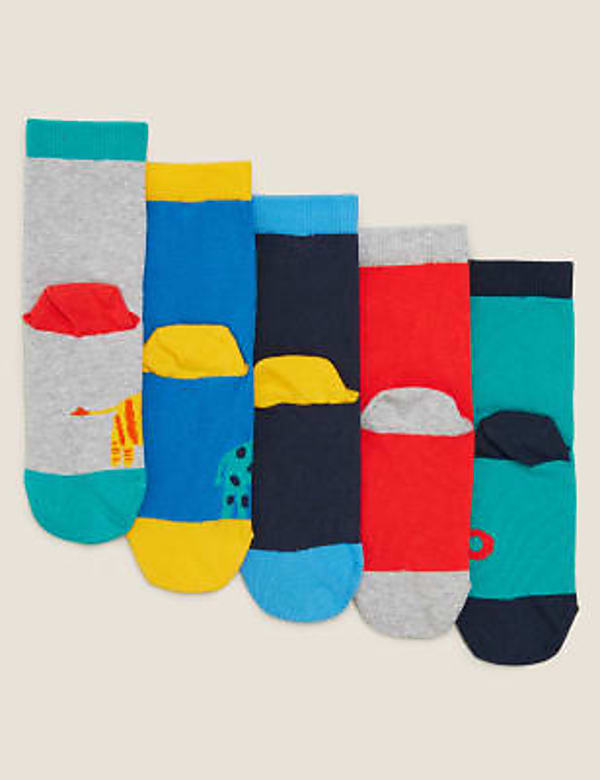 5pk Cotton Rich Animal Socks