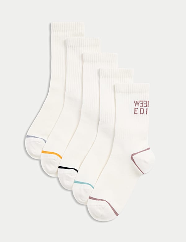 Pack de 5 pares de calcetines de deporte en algodón acanalados (6&nbsp;pequeño-7&nbsp;grande) - ES