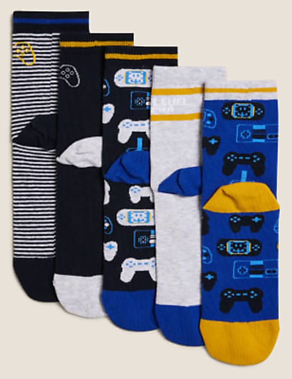 5pk Cotton Rich Sports Socks