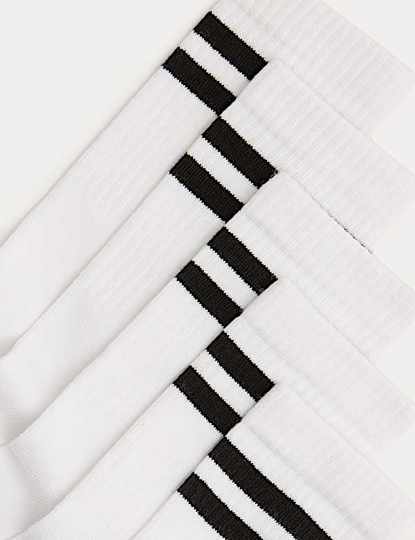 5 Pack Cotton Rich Striped Sports Socks (6 Small-7 Large) - IL