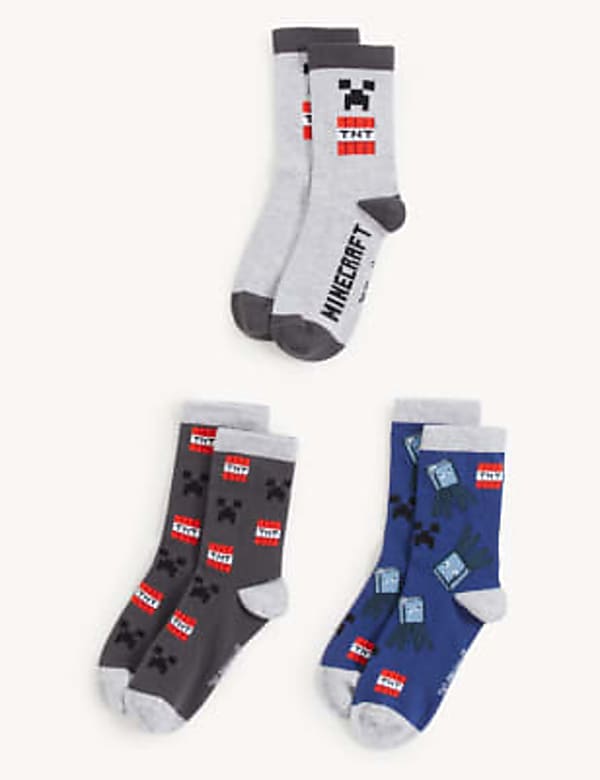 3pk Cotton Rich Minecraft™ Socks