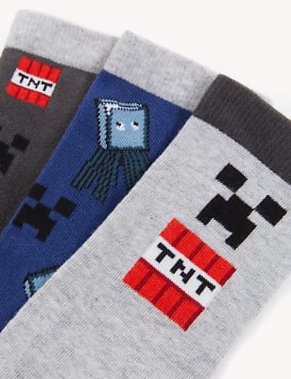3pk Cotton Rich Minecraft™ Socks