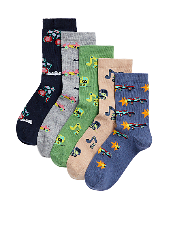 5pk Cotton Rich Transport Socks