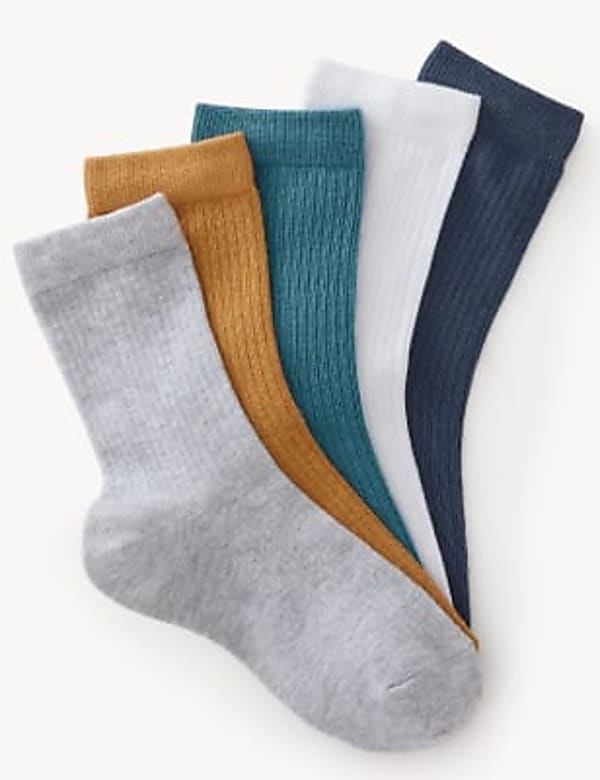 5pk Cotton Rich Ribbed Socks - KG