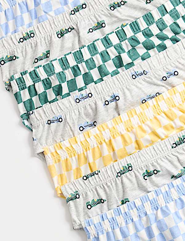 Kalhotky z čist&eacute; bavlny s &scaron;achovnicov&yacute;m motivem s auty, 7 ks v balen&iacute; (18 měs&iacute;ců &ndash; 14 let) - CZ