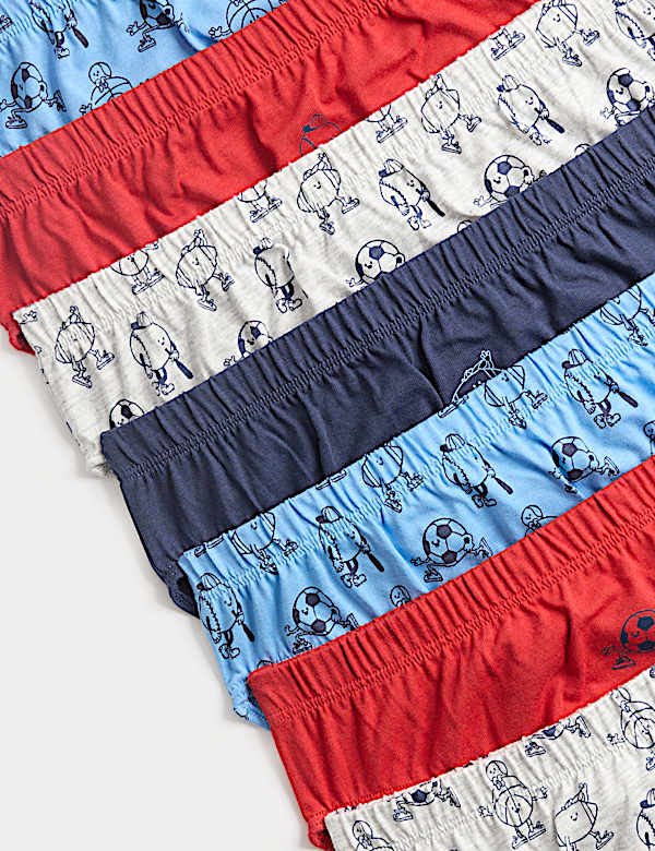 7 Pack Pure Cotton Sports Print Briefs (18 Mths-14 Yrs)