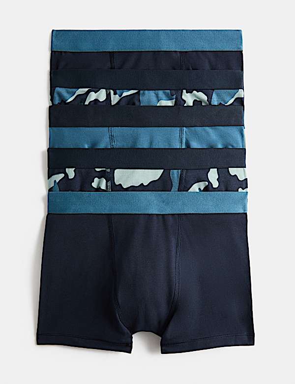 5 Pack Cotton Rich Camo Trunks (5-16 Yrs)