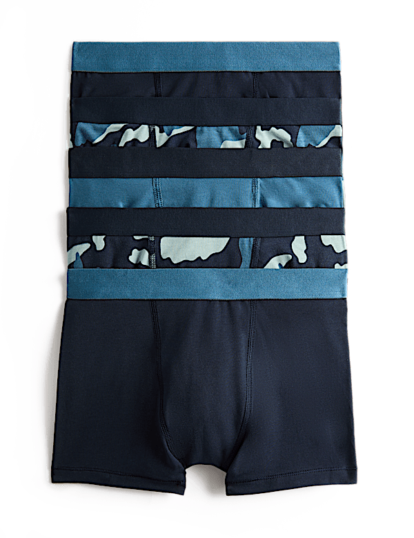 5 Pack Cotton Rich Camo Trunks (5-16 Yrs)
