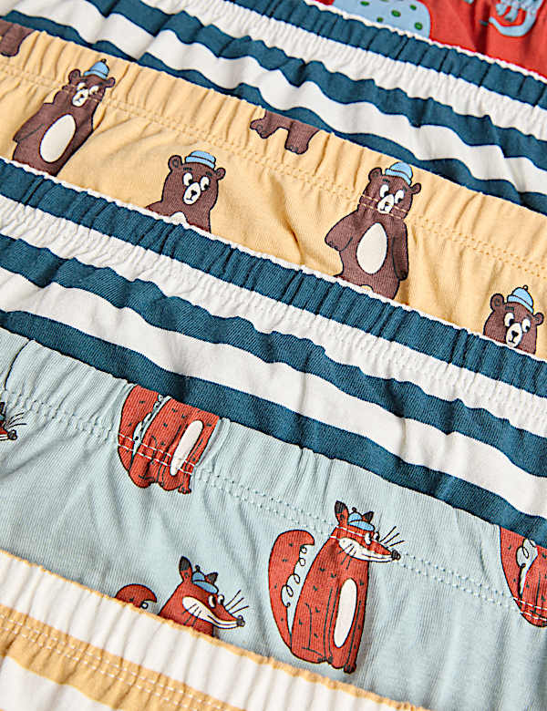 7 Pack Animal and Stripe Print Briefs (18 Mths - 10 Yrs) - SE