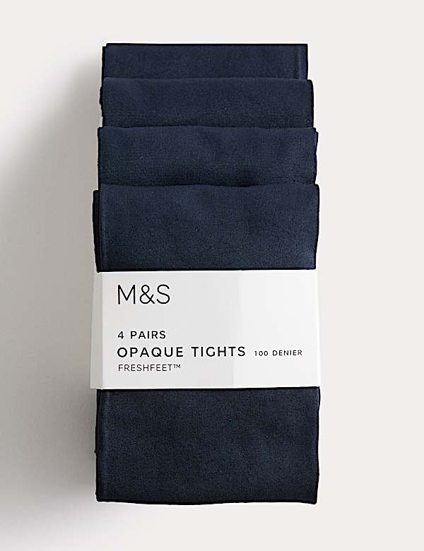 4pk 100 Denier School Tights (6-14 Yrs) - GR